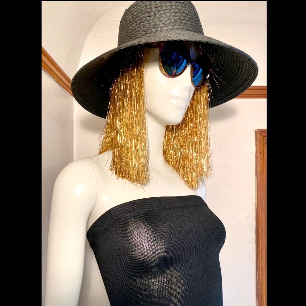 Gold Glimmer Metallic Short Bob Fashion Wig